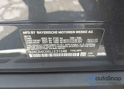 2020 BMW X5 Sdrive40I from USA, damaged, VIN 5UXCR4C05LLE31248
